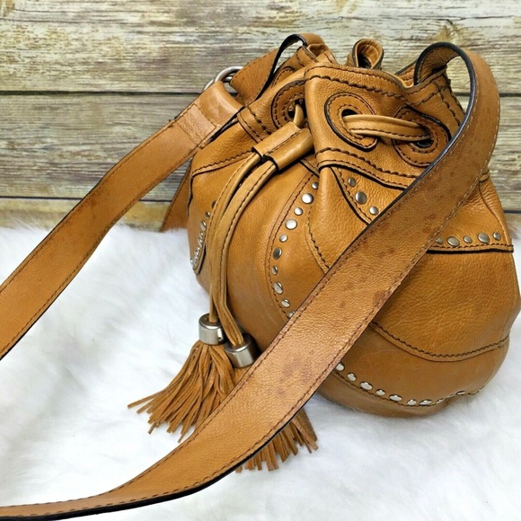 Fossil Fifty Four Molly Tan Brown Studded Bag - Picture 12 of 12